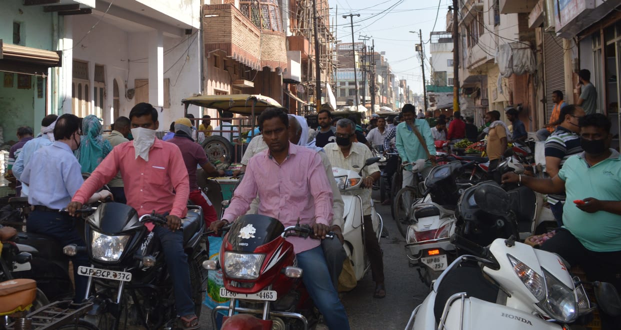 Hathras: No social distance seen on open shops according to roster
