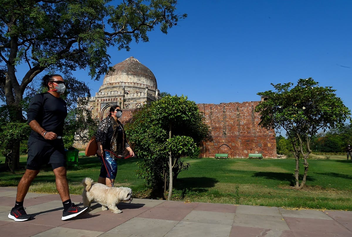 People seen coming out in parks for morning walk in parks amidst relief in lockdown rules