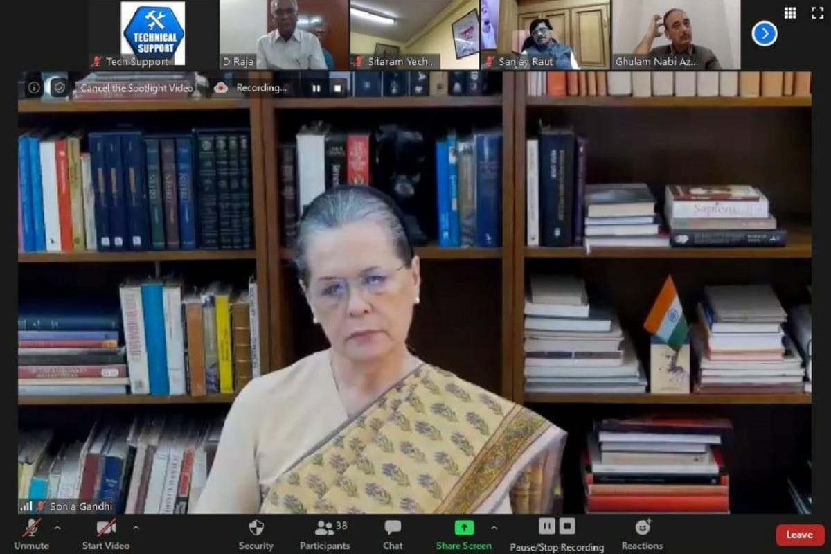 Video Conference meeting called by Sonia Gandhi on coronavirus situation in India