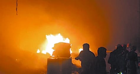 Ashoka foam fire, destruction in Raju godown