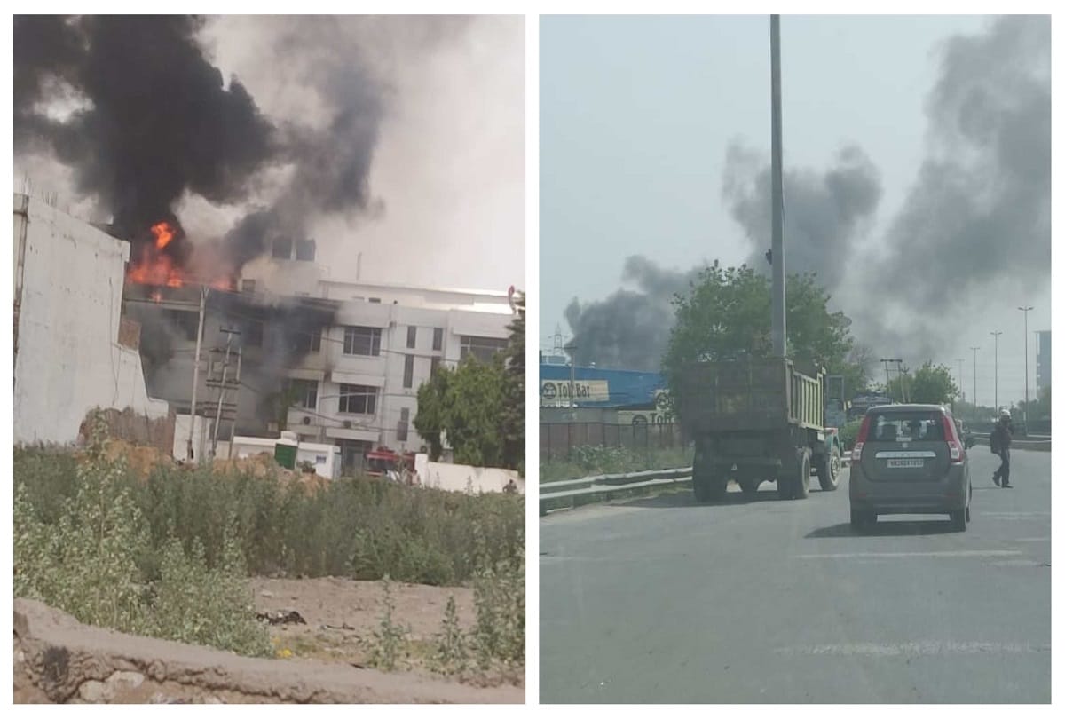 Gurugram Fire Latest News Update: Kherki Daula sanitizer making company catches fire dozens of fire brigade on spot all update and development
