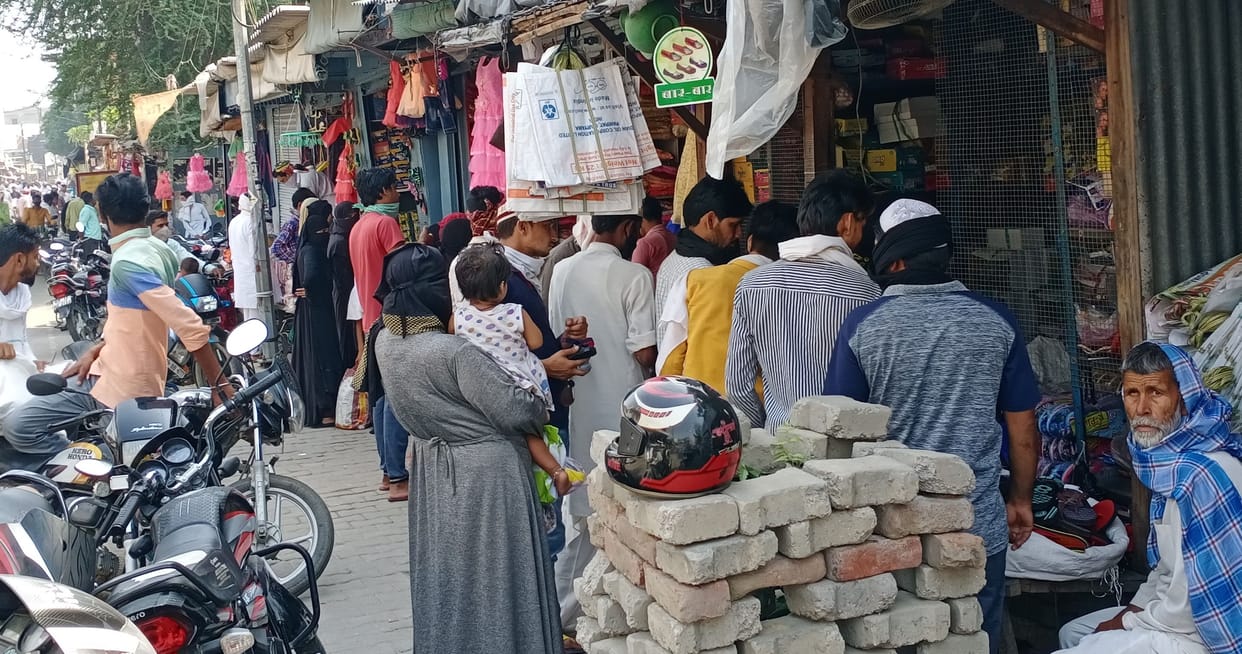Police patrolling the markets