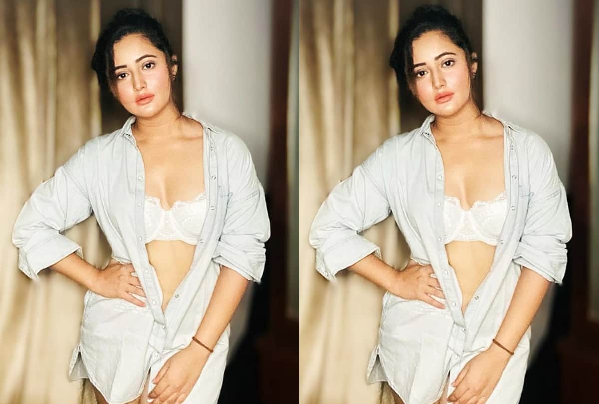 rashmi desai share her photos in bold look with oversized shirt and bralette