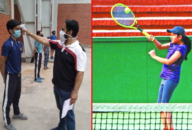 Players practiced at sports centers after two months