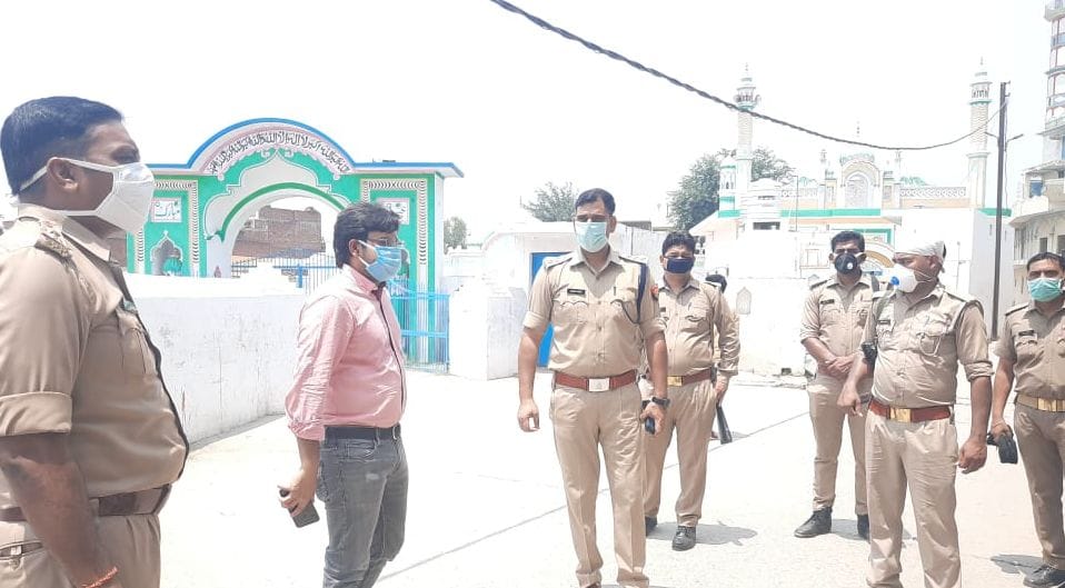 Officers inspected Idgah