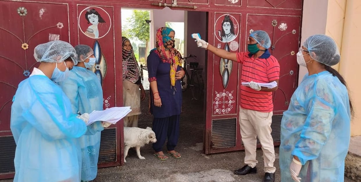 Screening of 1100 families on the first day of health survey