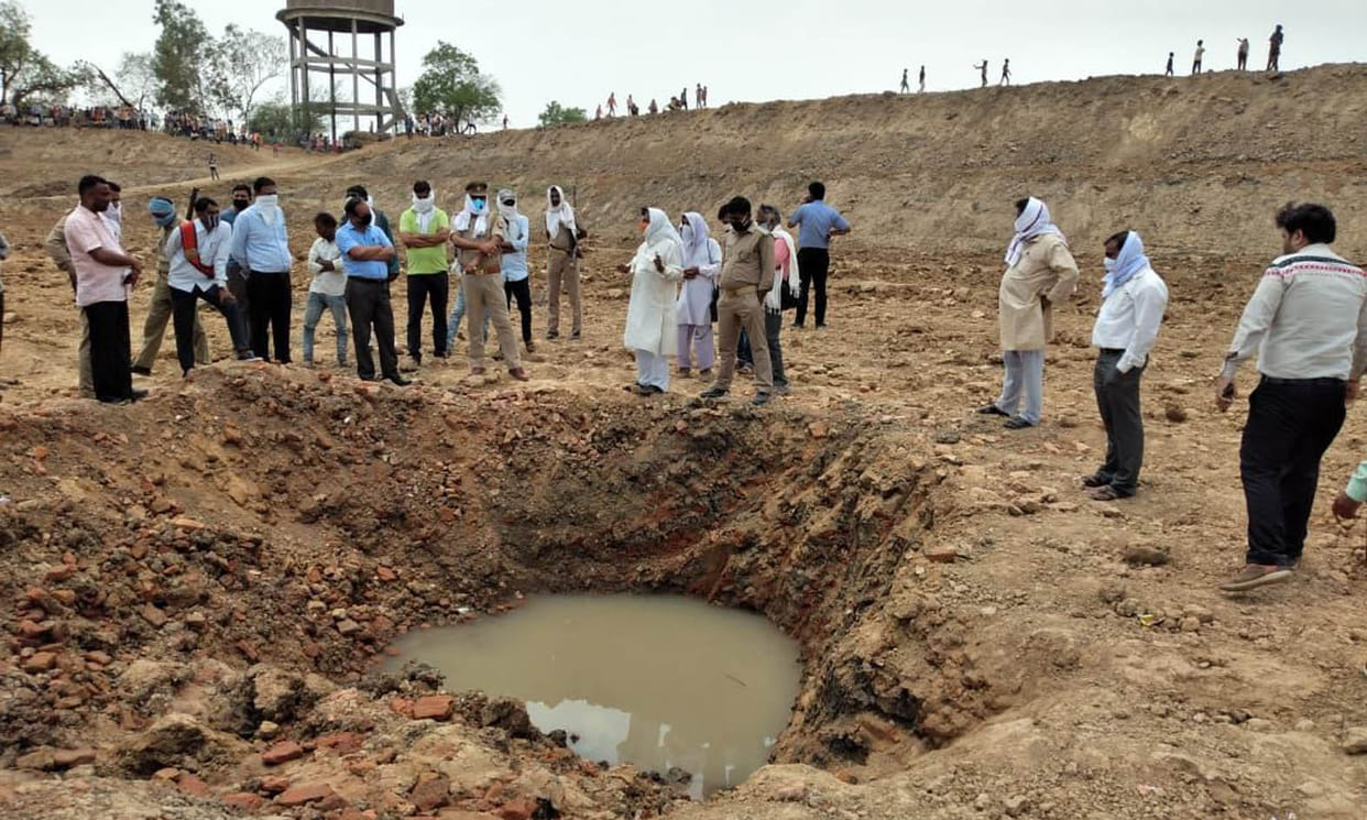 Officers stopped the excavation of the pond on information of treasure
