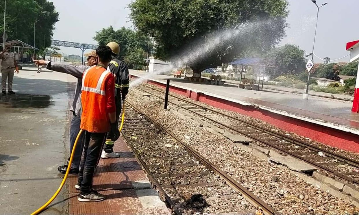 Sanitization campaign started in many places including railway station