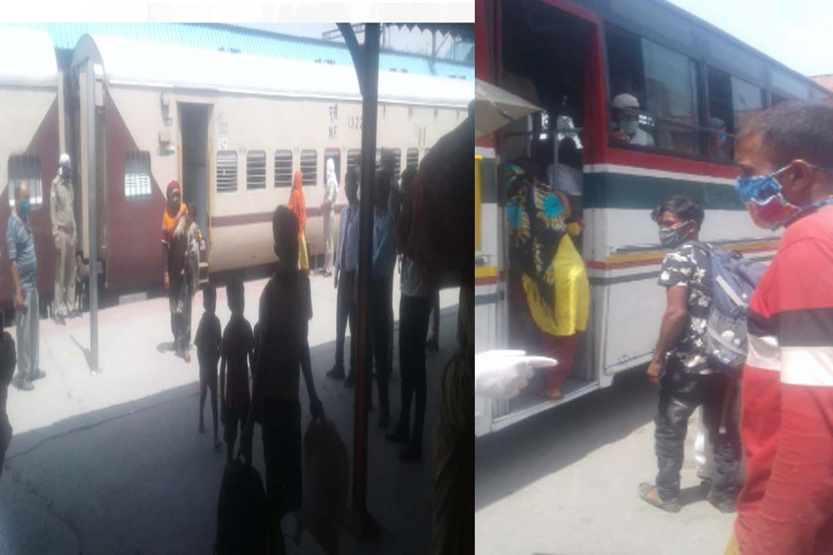 special Train from Asam Reaches Meerut with hundred of migrant workers
