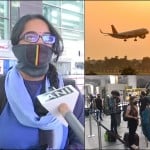 एयरपोर्ट पर अपनी आपबीती सुनाती एक महिला यात्री
