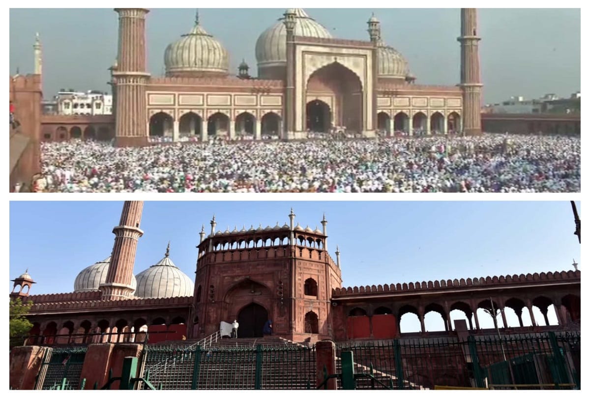 Eid 2020 Delhi Jama masjid seen empty noone came for special prayer where thousands of people use to come