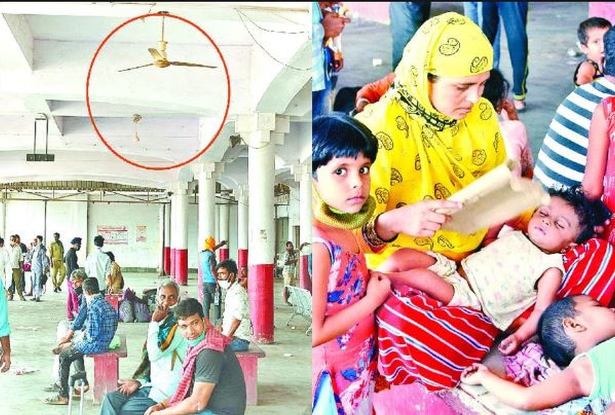 workers waiting for bus amid scorching heat at ISBT agra