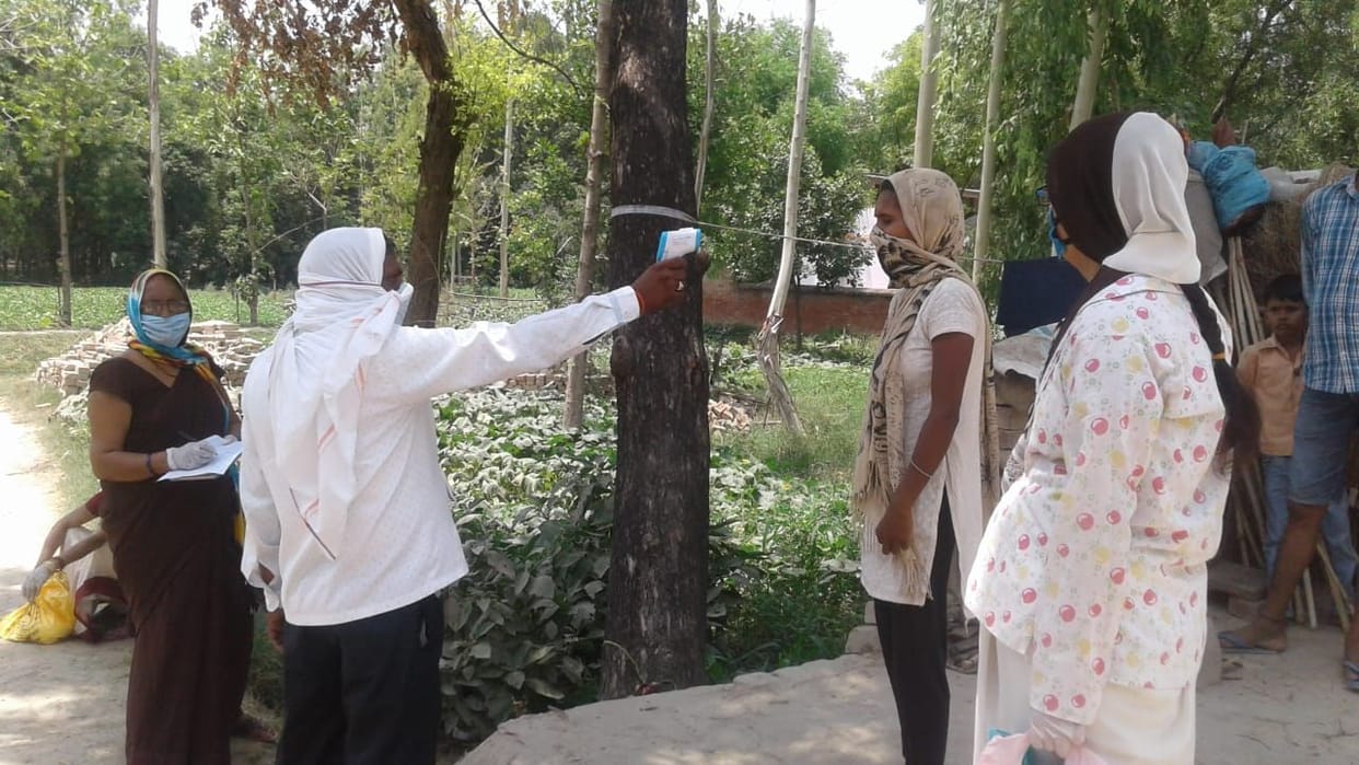 Thermal screening in hotspot area, sample for 32 people
