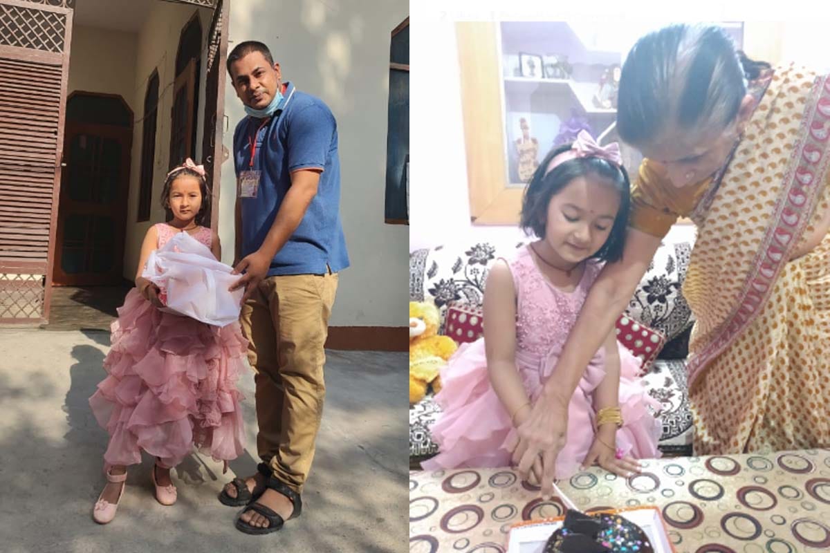 Meerut DM sent a surprise cake to a girl on her six birthday in Meerut