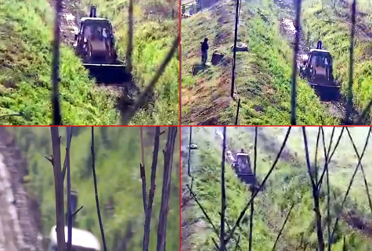 under security cover of BSF Jammu Kashmir Irrigation authorities cleaning Ranbir Canal close to border