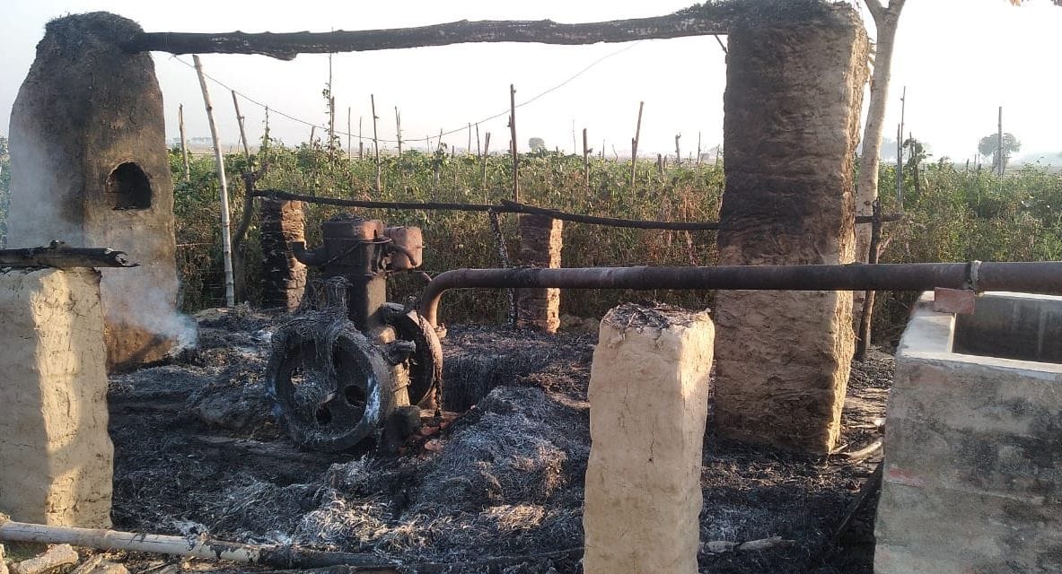 A fire was set in tubewells to kill the farmer