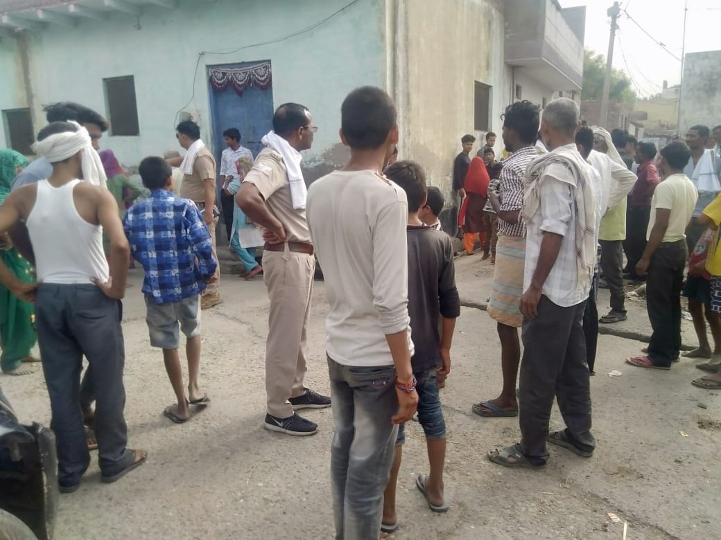 Fighting and stone pelting between two communities for removing bike