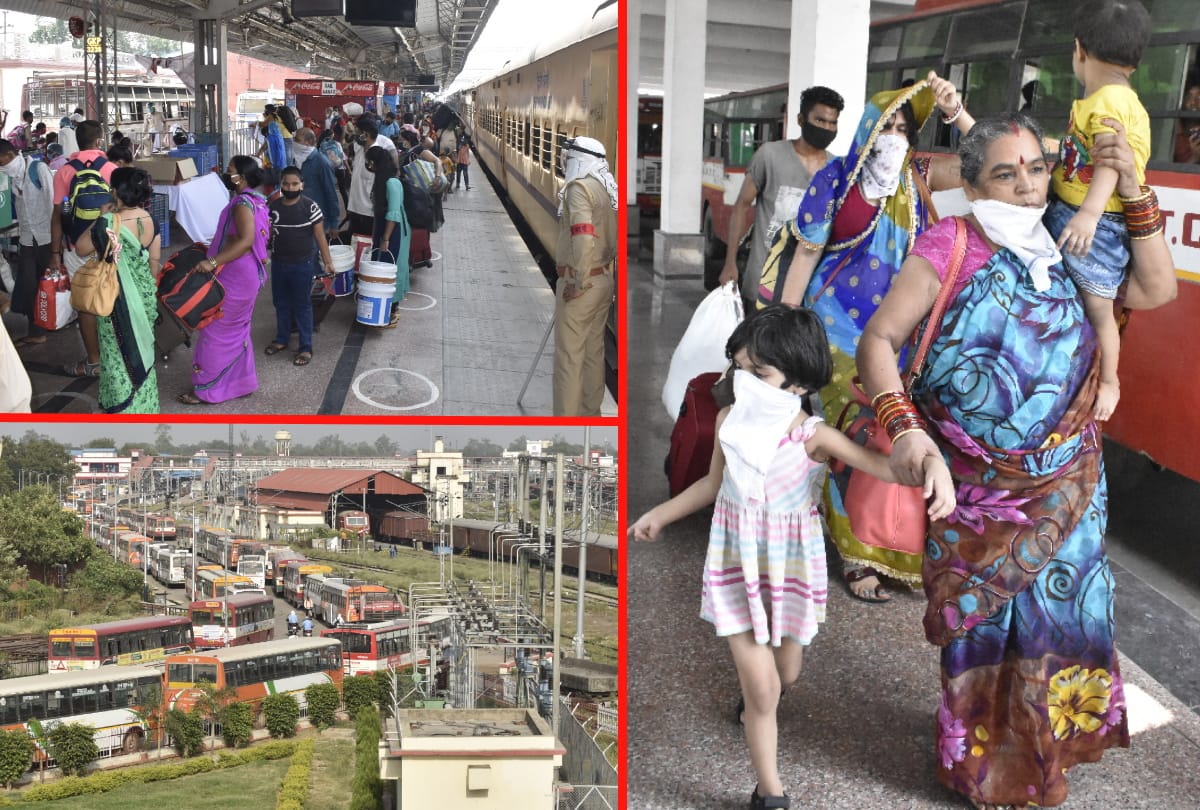 special trains arrived in gorakhpur junction with migrant workers