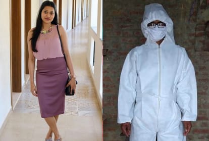 सीडीओ आईएएस हर्षिता माथुर ने ग्रामीण महिलाओं को प्रोत्साहित कर पीपीई किट बनवाया।