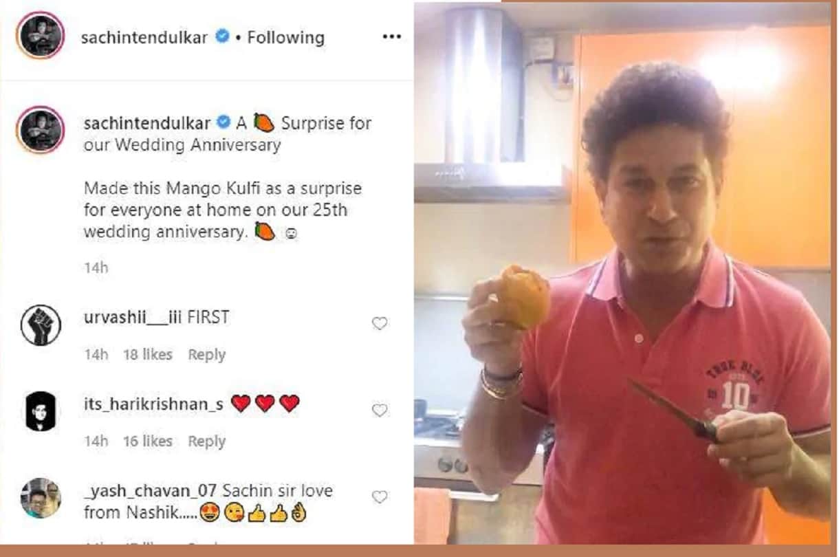 Sachin Tendulkar turns chef, makes Mango Kulfi for wife anjali and family on 25th Marriage Anniversary