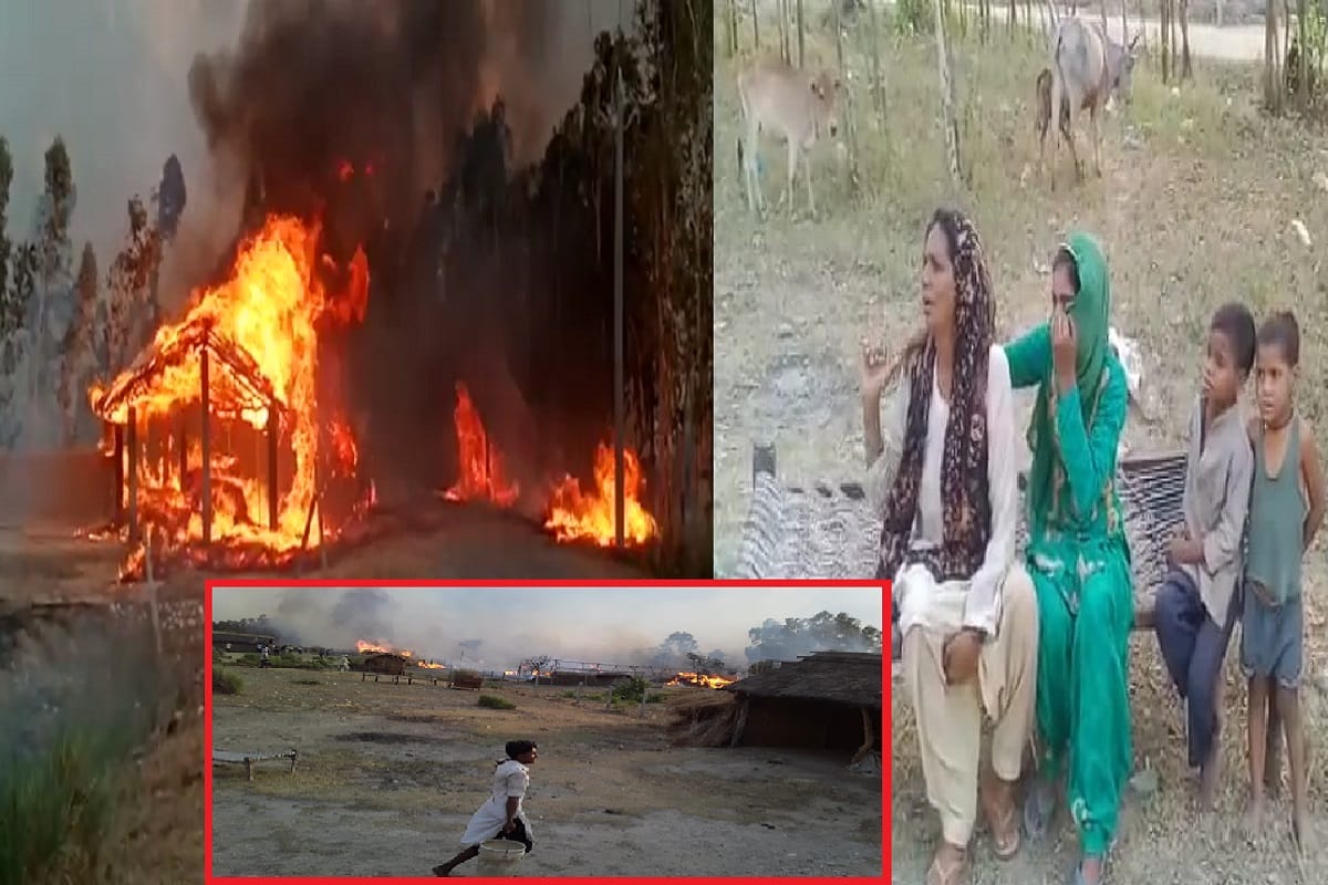 Fierce fire has set in hundred houses in a village of Saharanpur at Uttar Pradesh