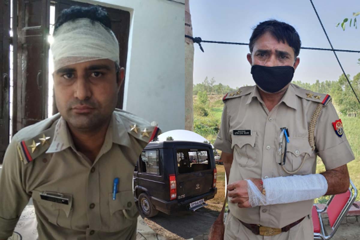 many constable injured after villagers attack on Police party who went to arrest a Gokash in shamli