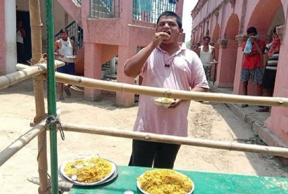 21 year old Anup ojha eat diet of 10 people alone in a quarantine centre in Buxar