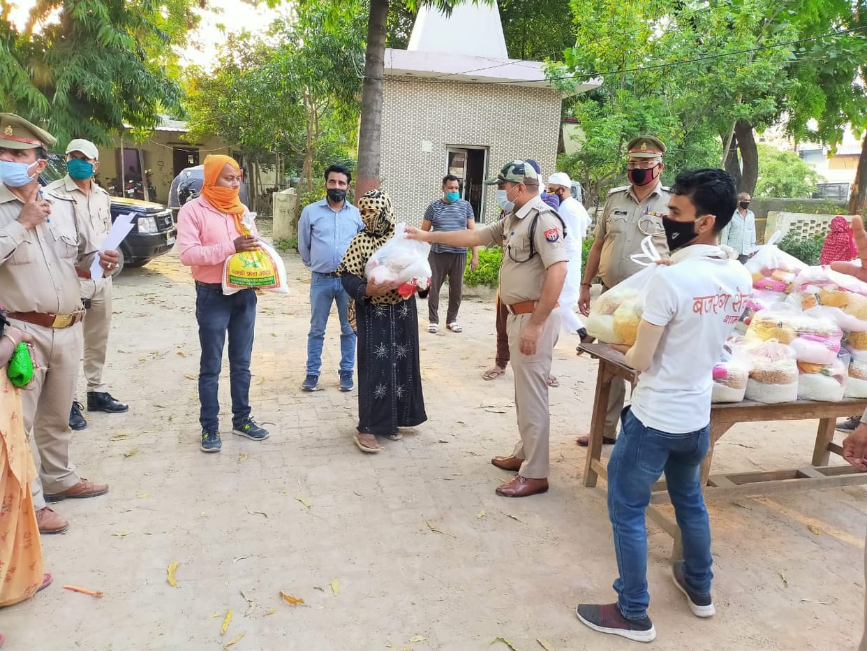 Provided 15 days ration material to 60 families