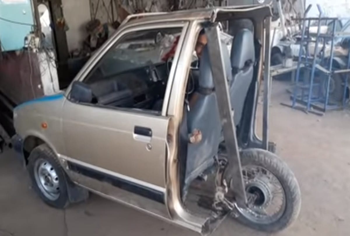 Three wheel Maruti Suzuki 800 this modified car avatar you may have never seen