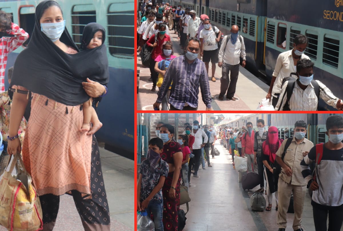 shramik special train arrived in gorakhpur junction with 10577 migrant workers