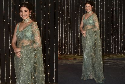 Anushka sharma in shop green net saree