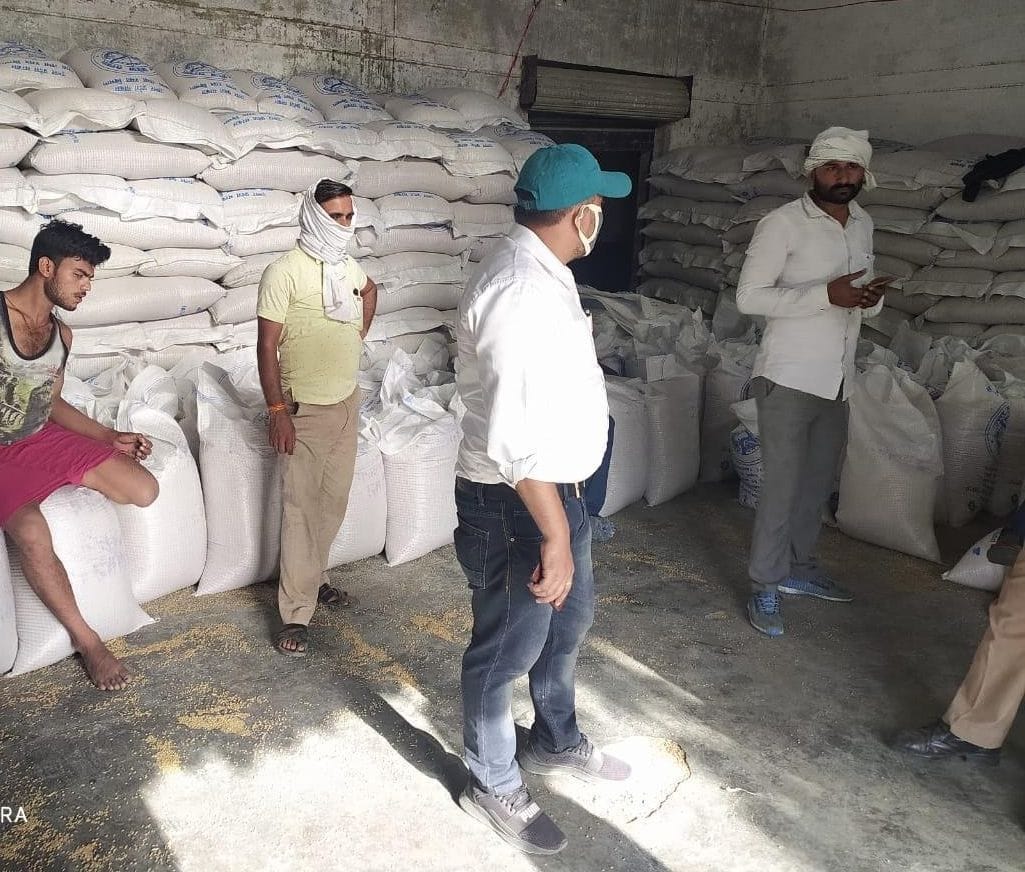 Wheat purchased from middlemen at purchasing center