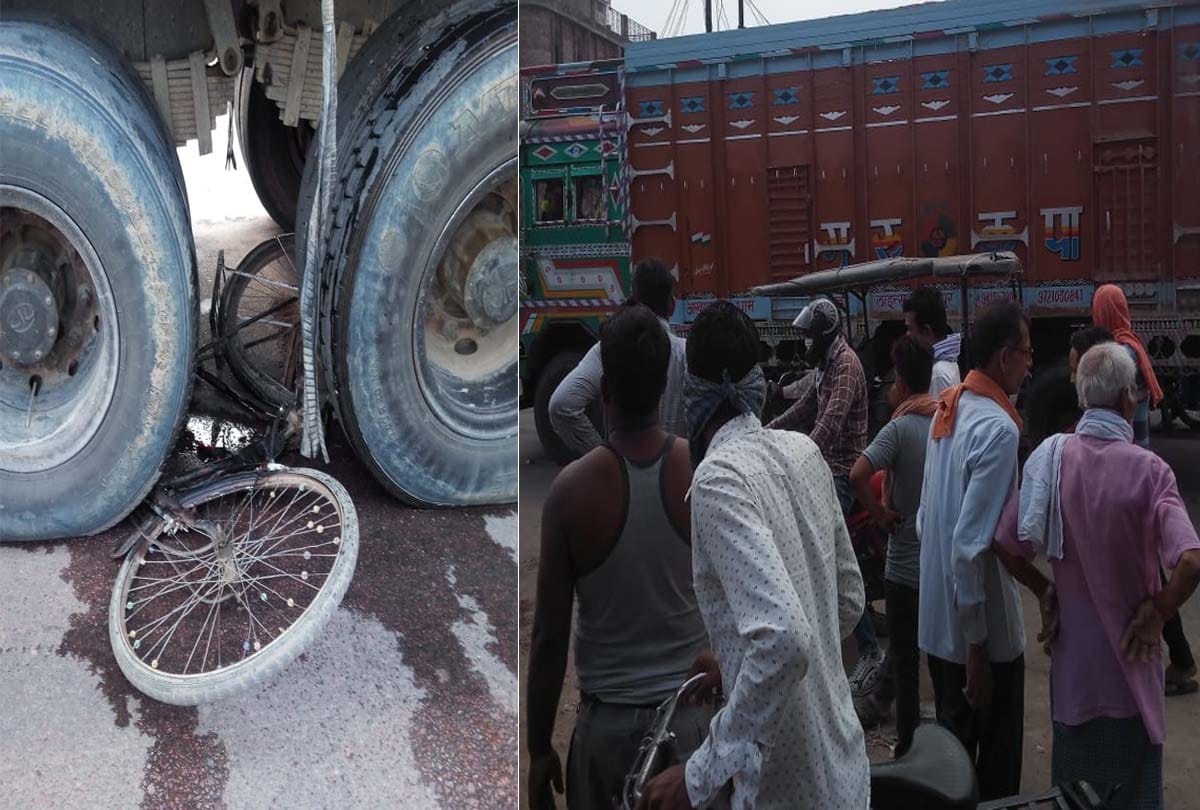 road accident in Ghatampur, one people injured
