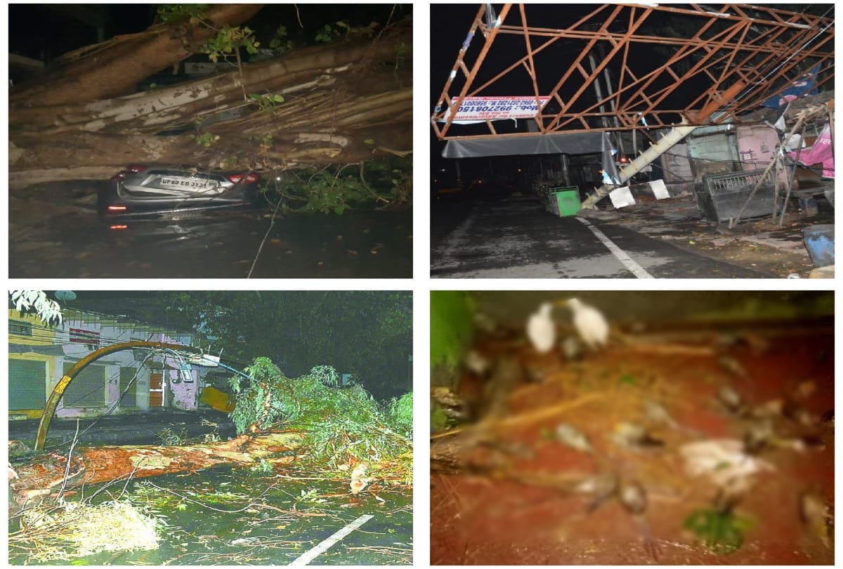 weather changed suddenlyin UP, due to the storm and rain, there was a power failure of lakhs, two killed, many injured