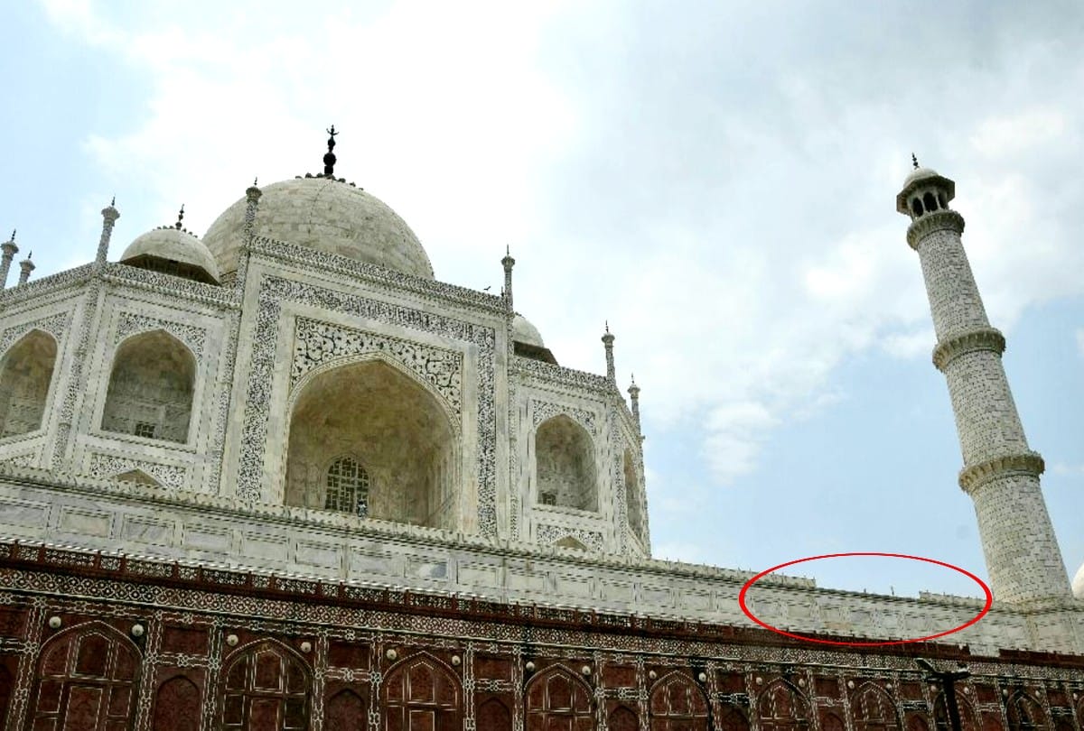 Marble windows broken in the Taj Mahal due to the storm