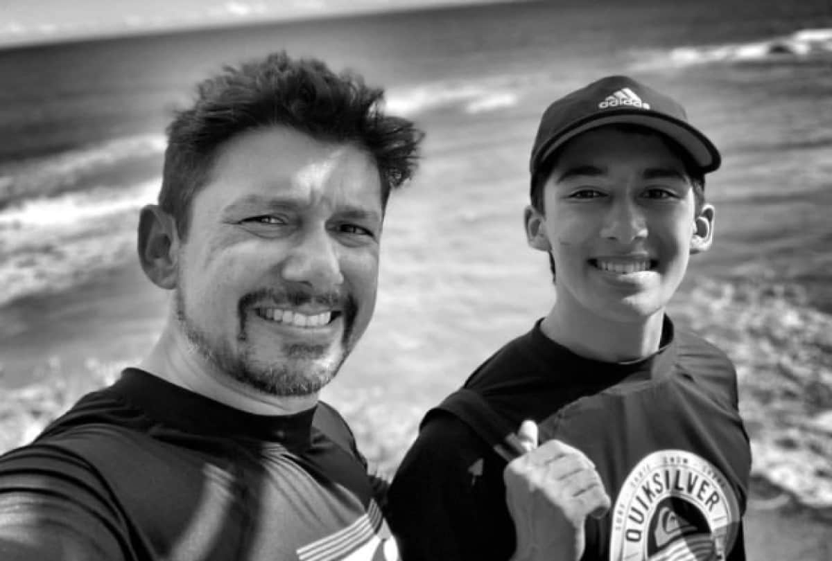 madhuri dixit son arin nene carbon copy of father sriram nene here photos
