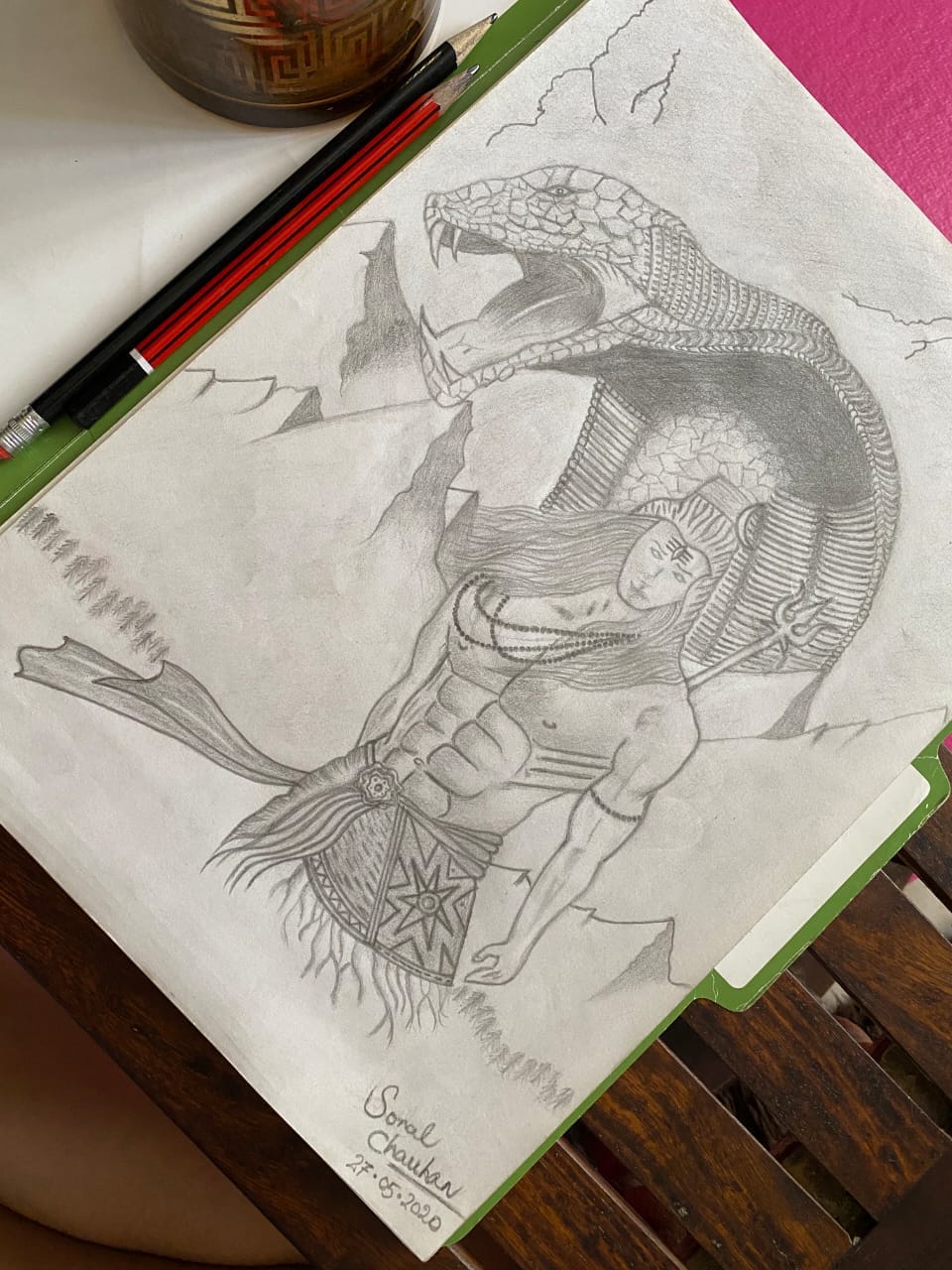 Sonal Chauhan doing Sketching of lord shiva during Lockdown