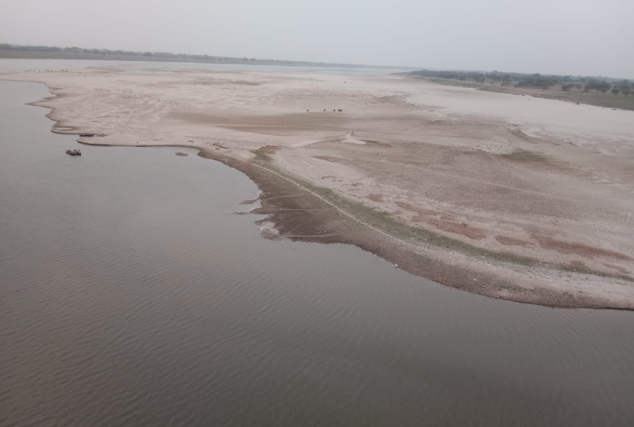 Sand dunes seen in the Ganges