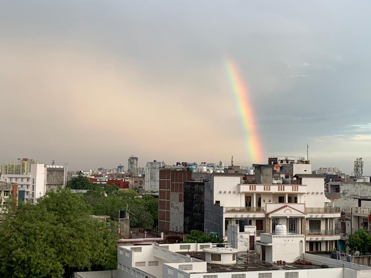 Some best picture of Delhi NCR Rain including Rainbow on last day of may2020