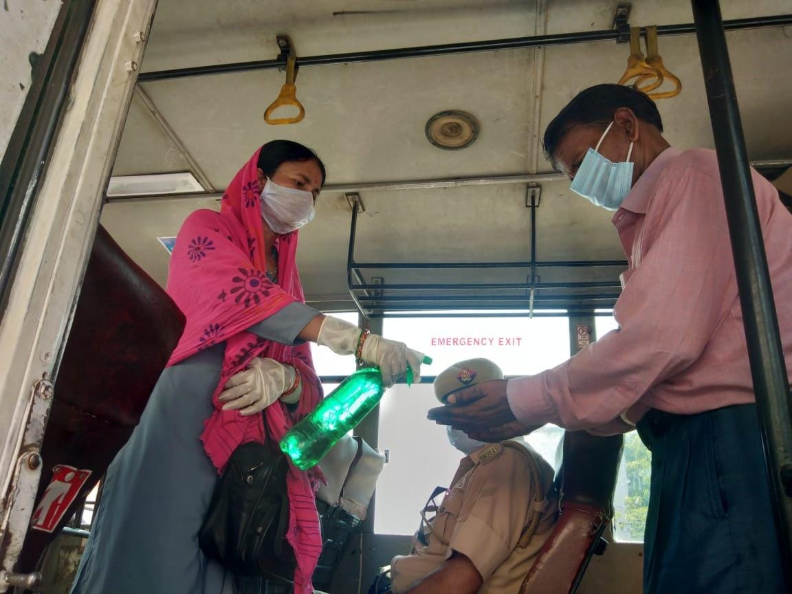 First thermal screening then travel in bus