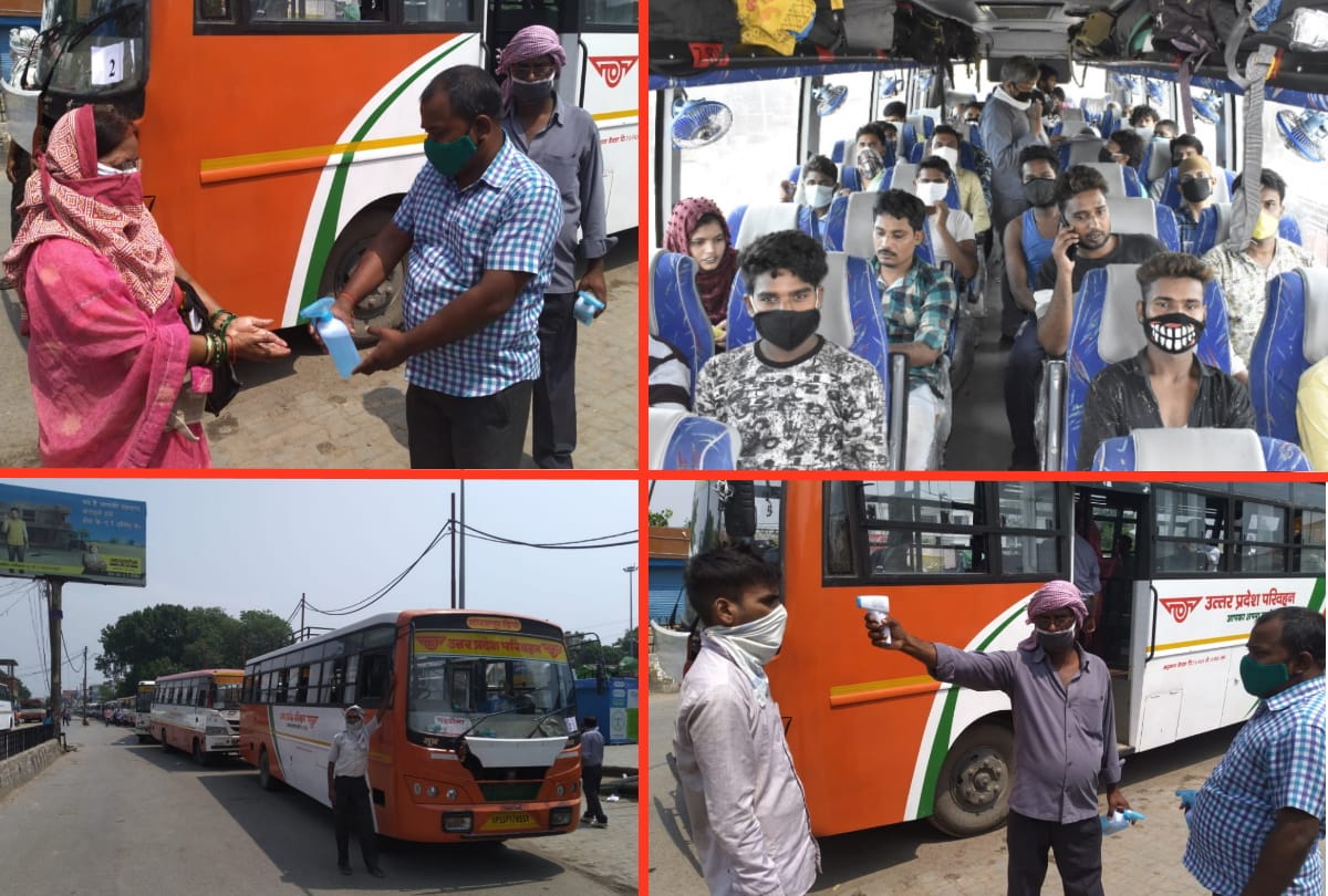 Roadways bus drivers, operators and passengers not following covid Guidelines in up gorakhpur