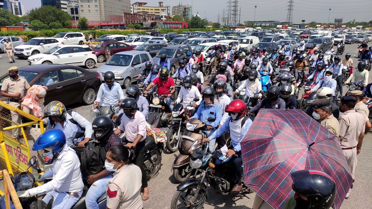 after checking sarhole border jam in gurugram