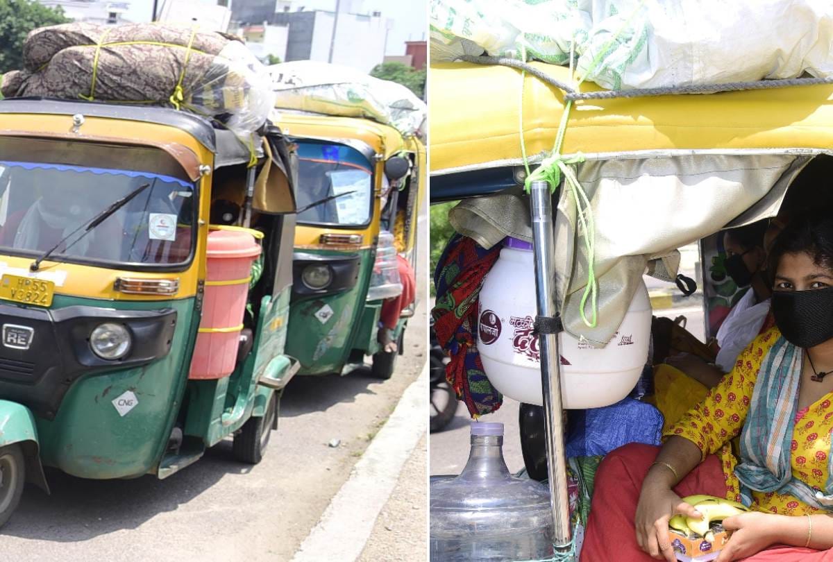 Families going to Bengal from Hariyana by auto.
