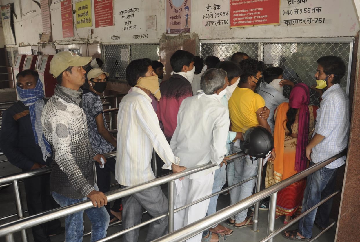 at the time of purchasing railway ticket passangers forgot the social distance