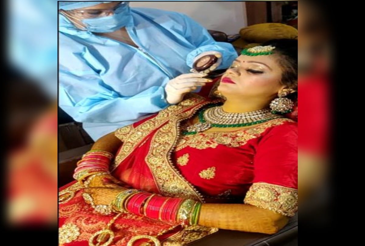 Bridal Makeup With Wear Ppe Kit During Corona Virus Time