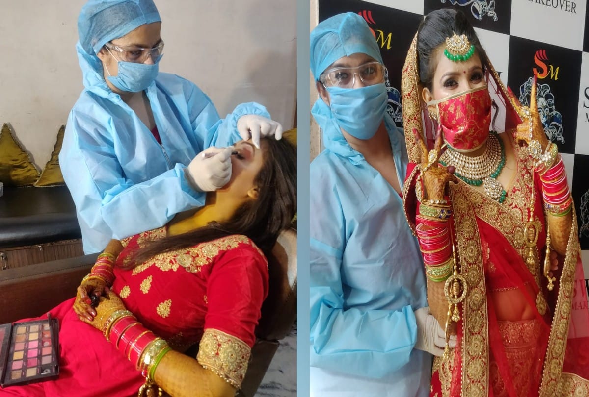 Bridal Makeup With Wear Ppe Kit During Corona Virus Time