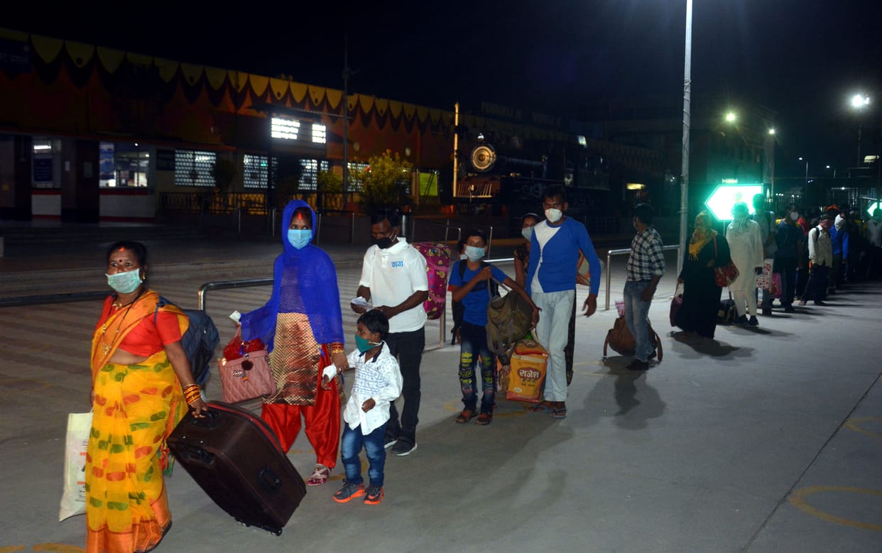 the passangers were in a row to take the seat in prayagraj express