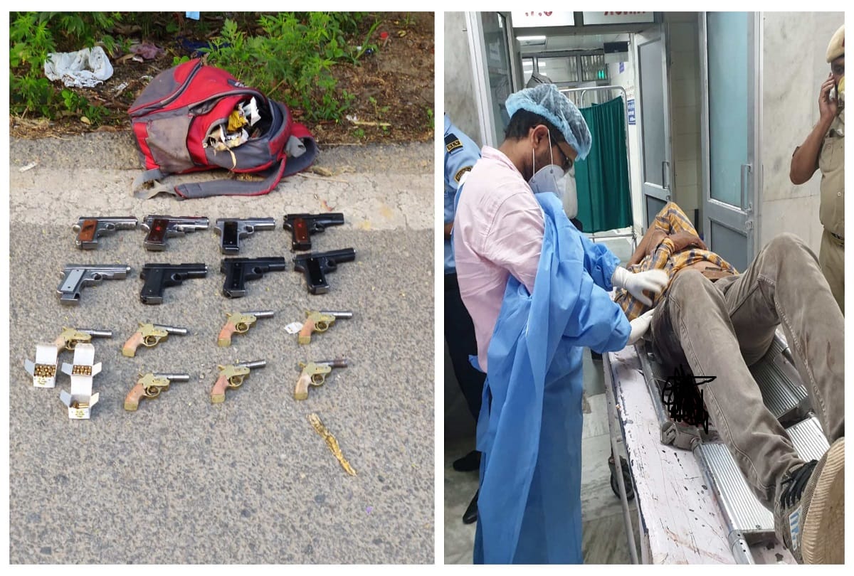 Delhi encounter at wazirabad between illegal arms manufacturer and police goon arrested
