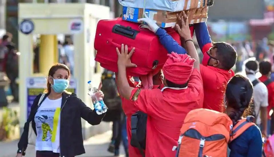 The lockdown due to Corona virus has almost destroyed the lives of porters, who are now looking for work
