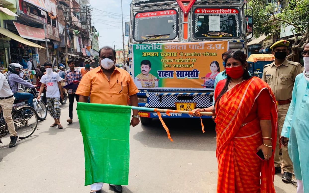 the relief material send to bengal for toofan relief